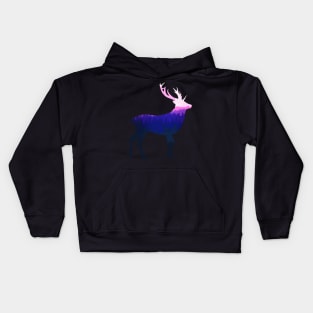 Stag Deer Buck King of the Forest - Blue Kids Hoodie